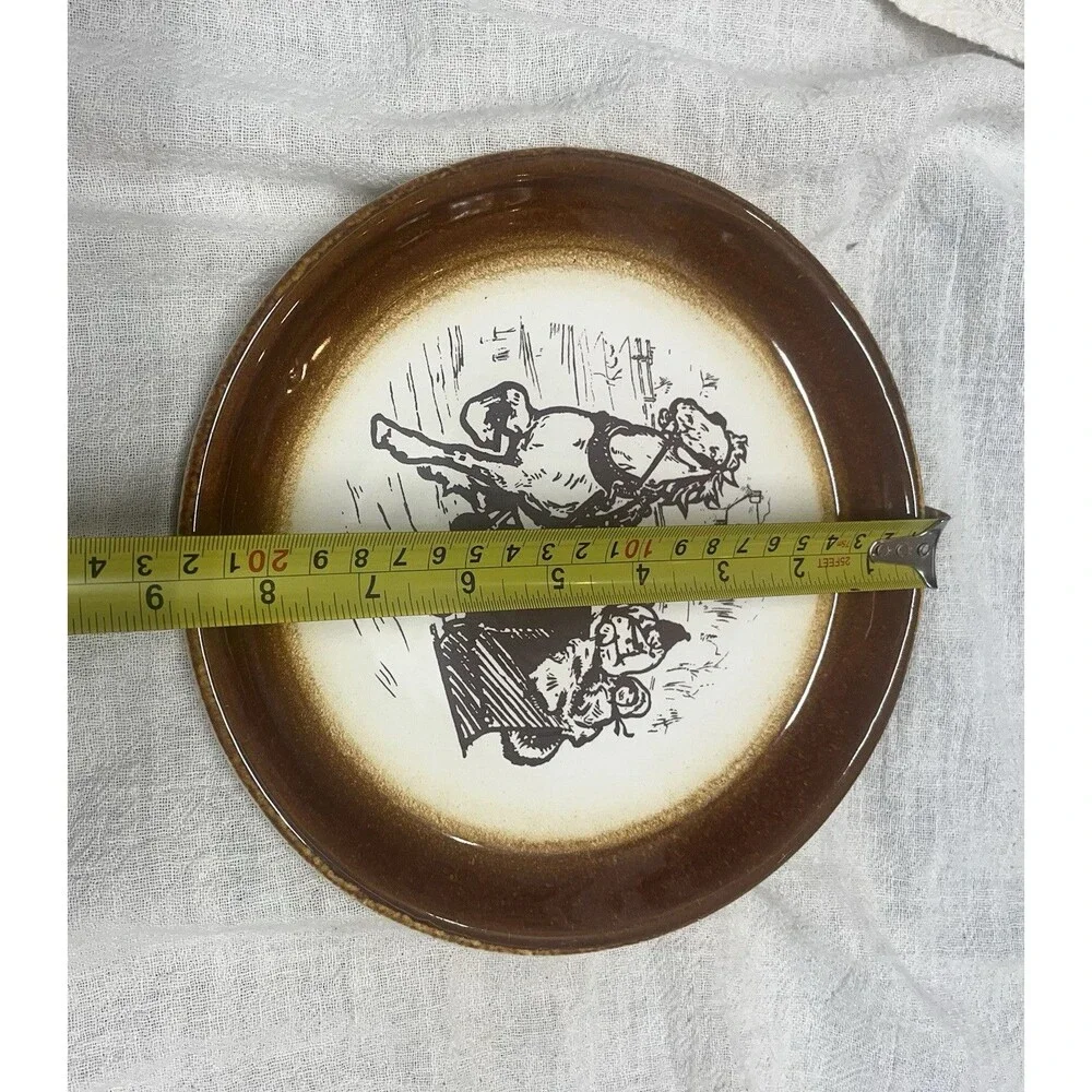 Rare Vintage HAB Crocks Potteries, Horse Drawn Sleigh And People Plate